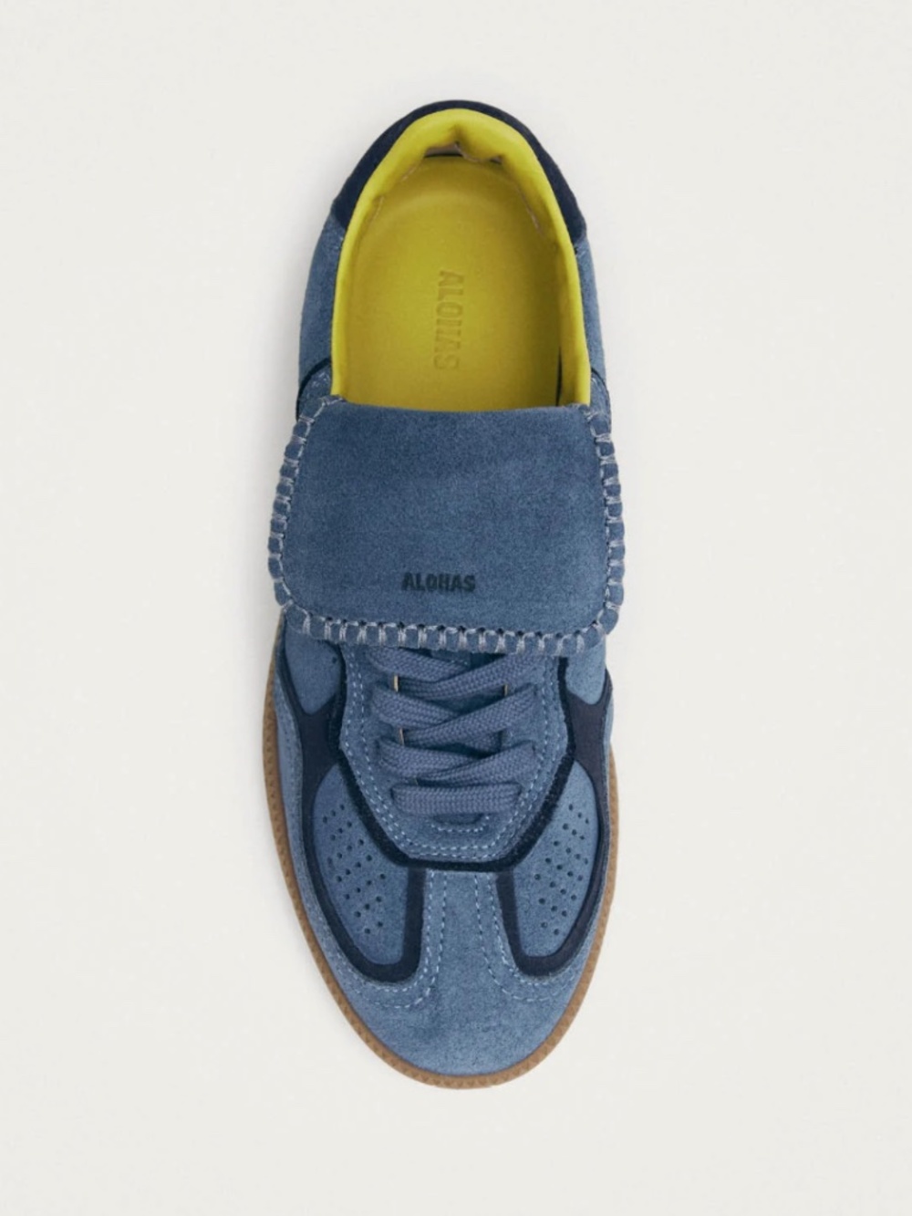 ALOHAS TB.490 CLUB SUEDE BLUE LEATHER SNEAKERS - Picture 3 of 7
